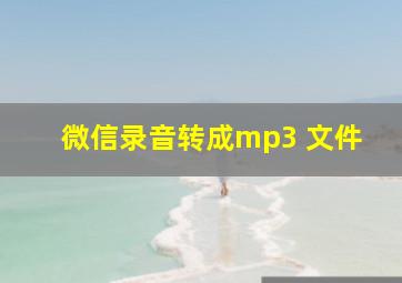 微信录音转成mp3 文件